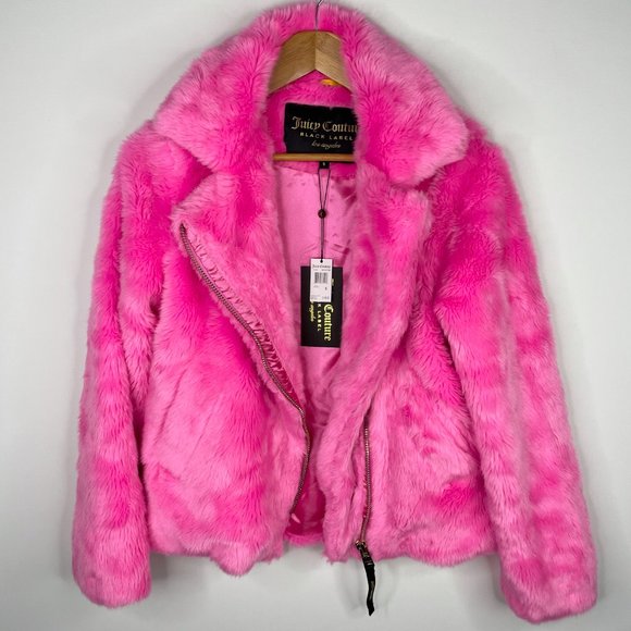Juicy Couture Black Label Hot Pink Faux Fur Jacket - Picture 4 of 15